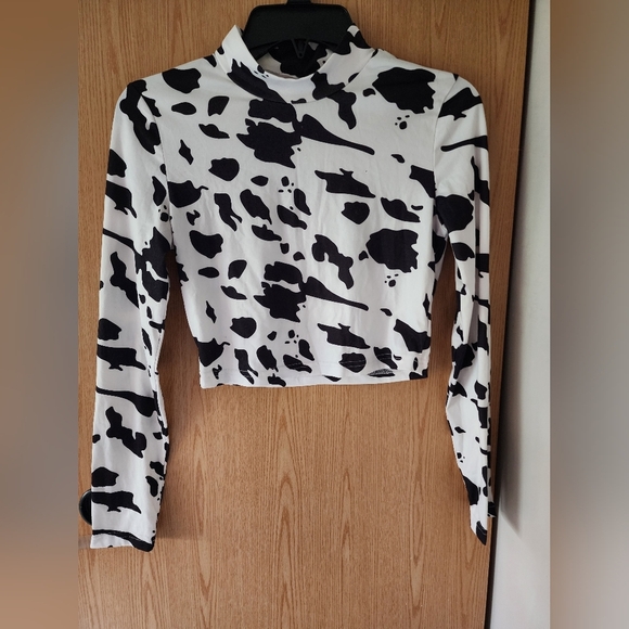 SHEIN Tops - Cow Print Crop Top